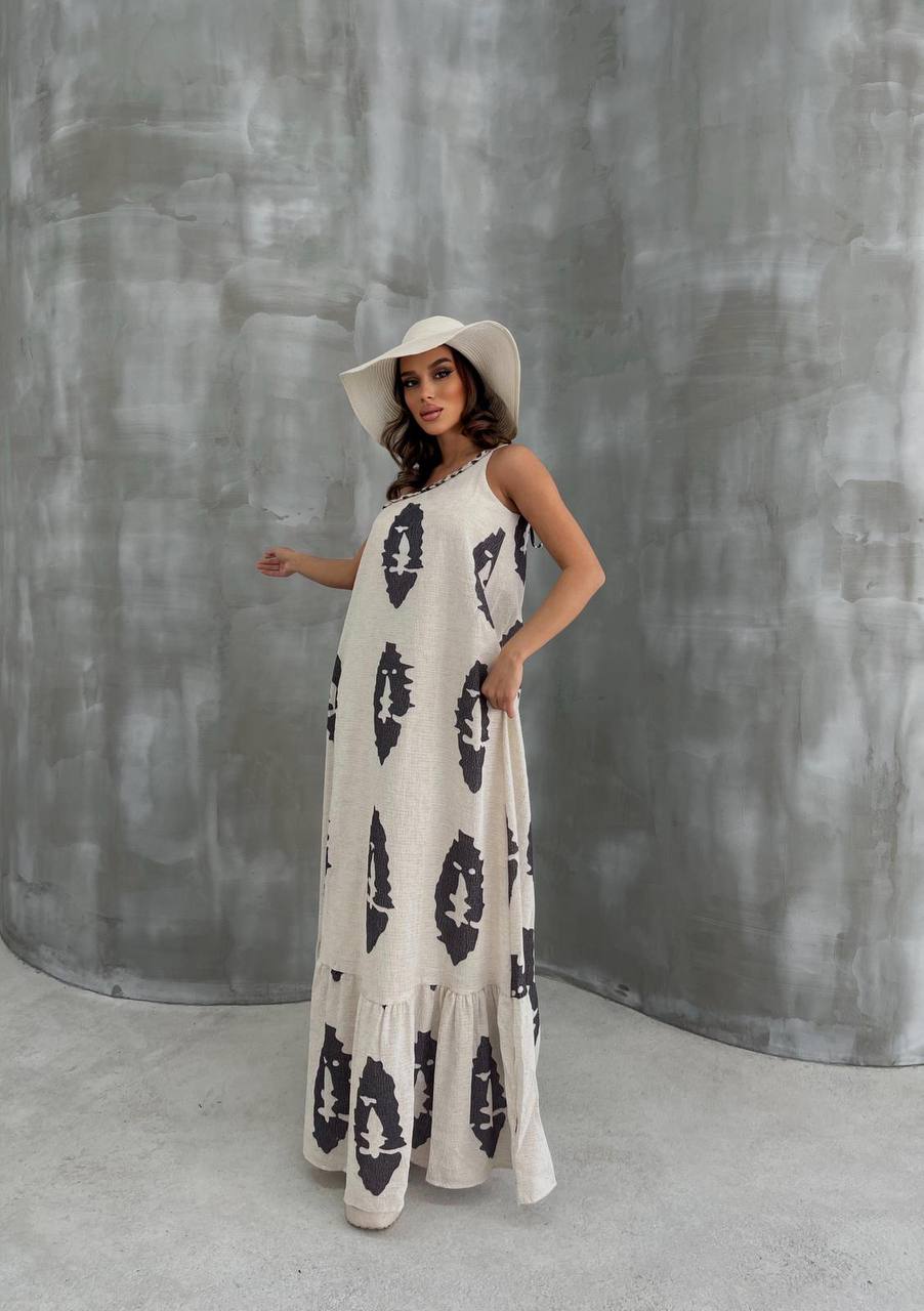 One Shoulder Dress, Vacation Sleeveless A-line Maxi Dress For Spring & Summer