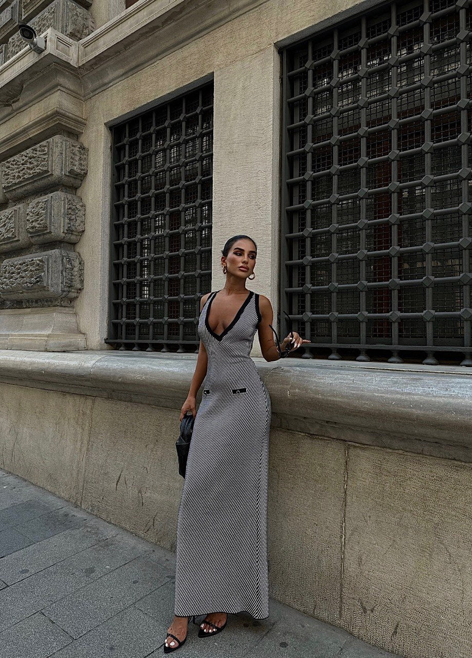 Body Cutout Stretch-Knit Maxi Black Dress Body Cutout Stretch-Knit Maxi Black Dress