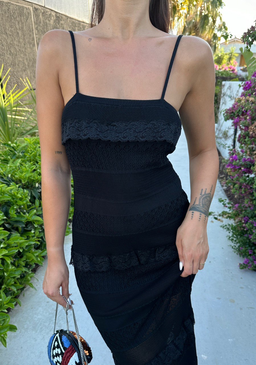 Crochet Solid Color Dress, Elegant Sleeveless Dress For Summer