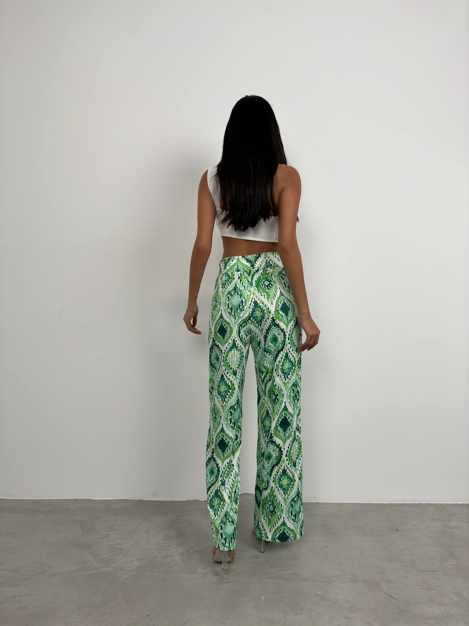 Patterned Satin Set (Green)